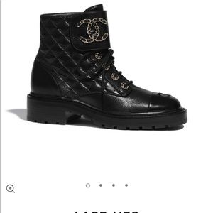 Chanel lace up boot